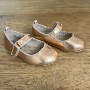 Rose gold ballet slipper shoes